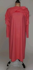 Vintage Lady Carol Petites – Barbie Pink Draped Front Bow Accent Dress – Size 16