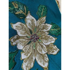 Lee Sweatshirt Large Vintage Poinsettia Christmas Grandma Core Kitsch