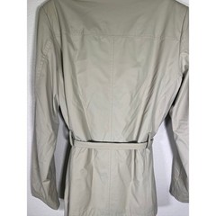 Vintage Beige Minimalist Raincoat Jacket Belted Quiet Luxury Coat Medium Giacca