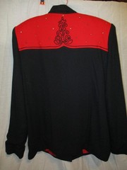 Vtg 80s CRISCIONE Red/Black Blazer Jacket~L~Studded Padded Shd Hollywood Glam US
