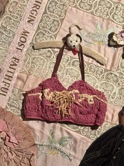 1950s Paramount Showgirl Raffia Bra Top, Size M