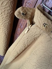 Vintage 1960s Mod Mustard Textured 2 Piece Set Tunic Top Shirt w/ Pants