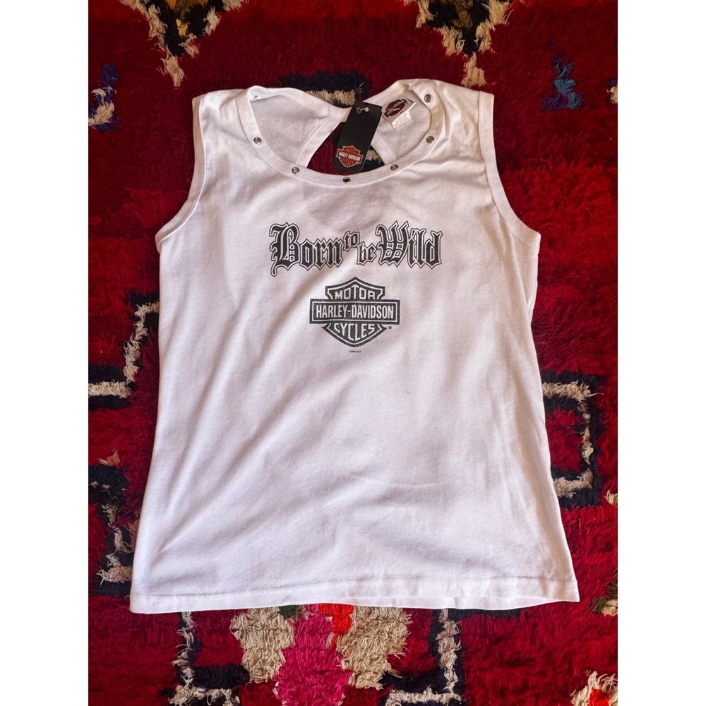 Deadstock NWT Harley Davidson Born To Be Wild Glitter Graphic Tank Sz 2x