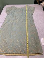 VTG 60s Brocade Wiggle Dress Jacket Belt Set Mint Gold Cocktail ILGWU USA S M