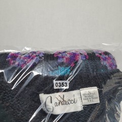 Vintage Carducci Floral Sweater Women Large Retro Abstract Acrylic Black Grandma