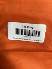 RARE Vintage 1980’S Thierry Mugler Orange Pique Cotton corseted dress – 38