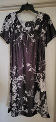 Visions Apparel Black & White Floral Print 100% Polyester Loungewear Dress SZ M