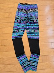 vintage 90’s | purple abstract print maximalist festival leggings | WMS S