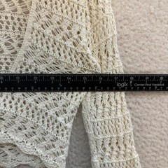 Y2K Vintage Crochet Tie Crop Top XS Small Cream Boho Fairy Grunge Whimsigoth