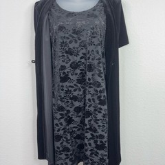 Another Thyme Dress Women 8P Black Floral Velvet Burnout VTG 90s Y2K Goth Witchy