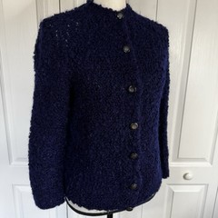 Vintage Tam Italia Hand Made Wool Mohair Button Cardigan Made In Italy SZ Medium