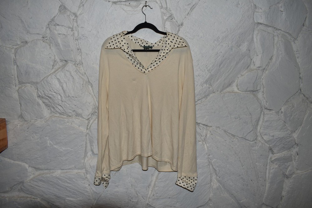 RALPH LAUREN 3X OFF WHITE VINTAGE SWEATER (ADQ93)