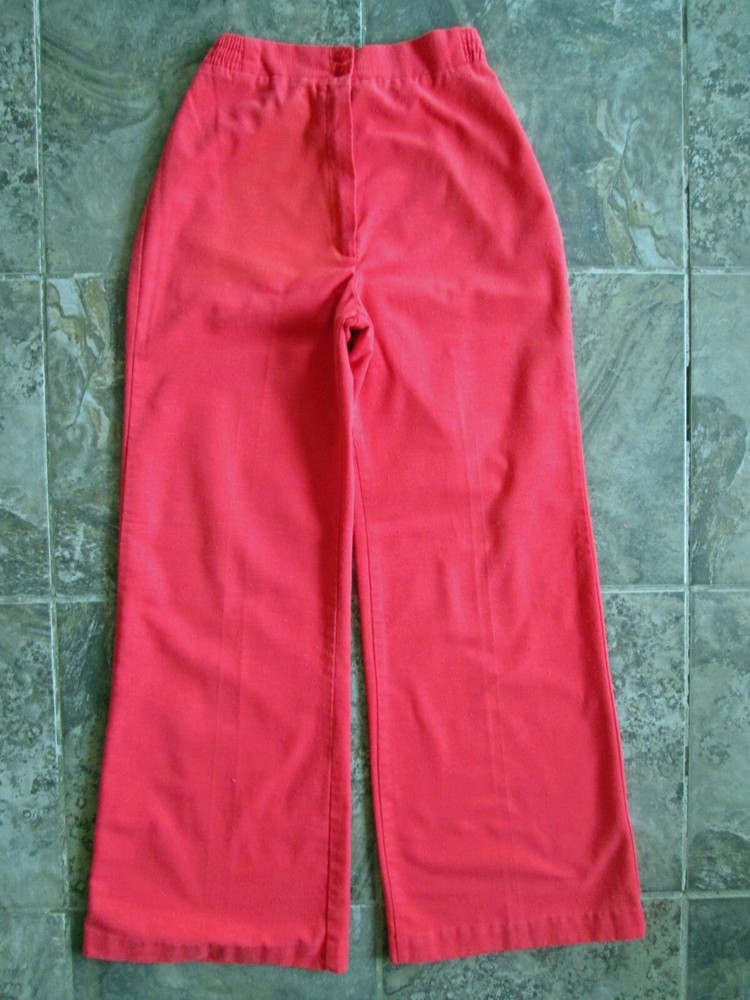 Vintage Angles Pandora Pants 24×28 Orange Red High Waist Wide Straight Leg Hippy