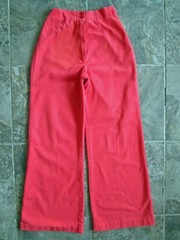 Vintage Angles Pandora Pants 24×28 Orange Red High Waist Wide Straight Leg Hippy