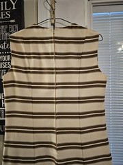 Vintage Nancy Greer NY Pleated Cream And Brown Dress/blouse Set Size 12