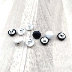 10 Pcs Satin Covered Metal Shank Buttons Cloth Buttons for Wedding 11.5mm Black