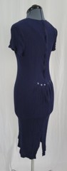 Vintage Coco Bianco Navy Blue Fitted Waist Dress with Button Detail Size 12