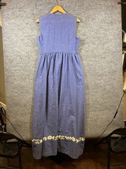 Vintage 60s 50s Bullock’s Wilshire Blue Floral Embroidery Lace House Dress