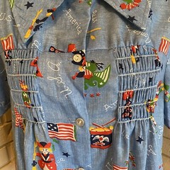 Vintage 70’s Winnie Womens Smocked Cottage Core All Over Print Blouse 15 / 16