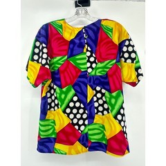 Renaissance Sportswear Vintage Multi Color Geometric Polka Dot Top Womens Small
