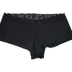 Adore Me Boyfriend Panties 4x Women’s Plus Size Black Lace Trim Cotton Elastane
