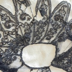 Antique Victorian French Jet Beaded Net Mantle / Capelet Mourning Attire AS IS