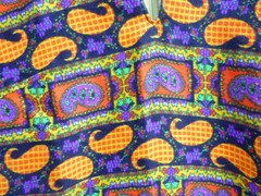 handmade Vintage short sleeve top orange red green yellow purple