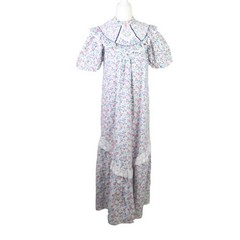 Vintage 70s Liberty House Hawaii white multicolor floral prairie maxi dress 5
