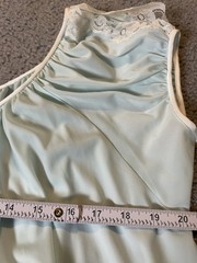 Vtg 90s Eve Stillman Nightgown Dress Sz M Blue Sheer Floral Lace Trim Classic