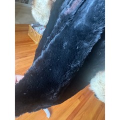 VTG 30s Sonnenfelds Black Sheared Lamb Red Fox Fur Coat Art Deco Hollywood S/M