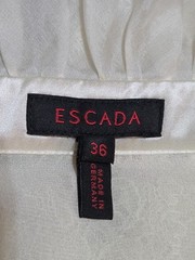 Vintage Escada Ivory Lace Tiered Ruffle Front Lond Sheer Sleeves Womens Size 36