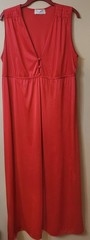 VTG Vassarette Nightgown Large Red Full-Length Lingerie Nylon Empire Waist READ