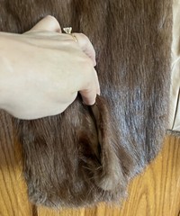 1940s ELEGANT Beaver Fur Stole Evening Outerwear Formal VINTAGE Wrap w/ Pockets
