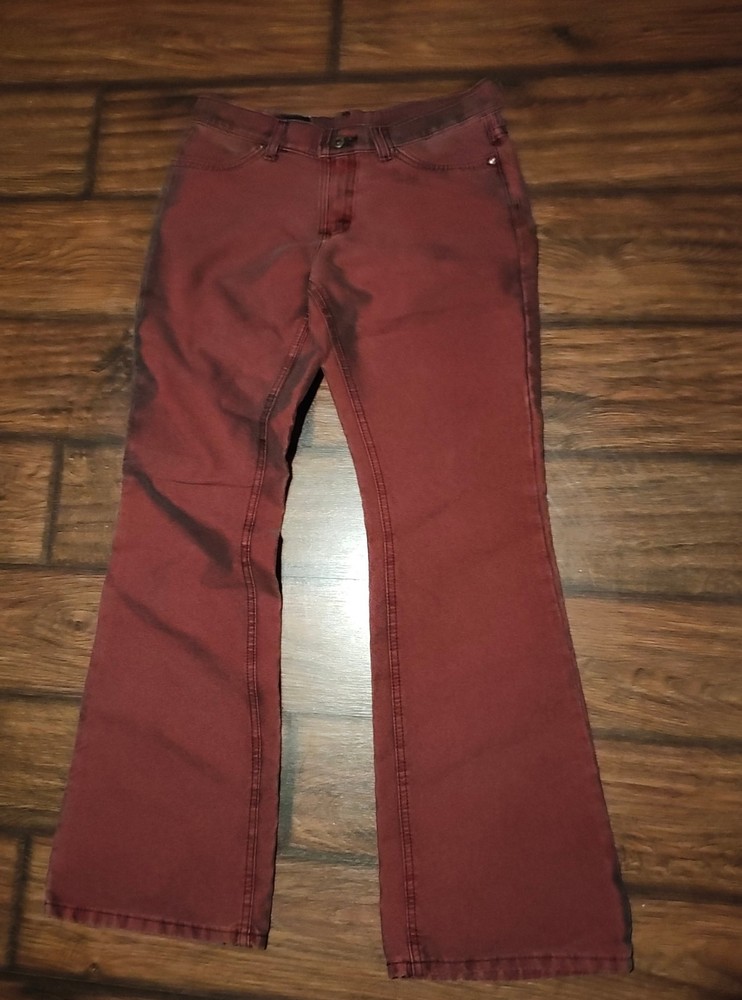 Vintage Lee Dungarees Metallic Red Denim Y2K Hipster Jeans