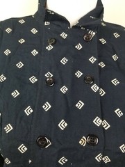 Vintage Women Printed shirt dress long sleeve black small shoulder pads buttons