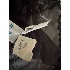 Vintage Treasure from California by Faris Black Sheer Lace Babydoll Top Small