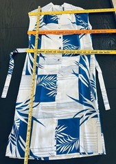 VTG Andrade Hawaiian Blue Floral Leaf Dress Tropical Resort Wear Sz 6 Honolulu