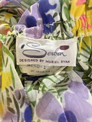 Serbin by Muriel Ryan Size 8 Cottagecore Floral Dress with Ruffled Hemline