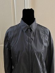 Vintage JIL SANDER Blue Gray Shirt Jacket with Zipper, Size 38 (Italian)