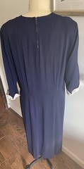 Vintage Herbert Levy Dress Navy Rhinestone Buttons Trim Union Label Size 10/12