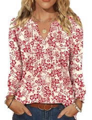 LOMON Womens Tops Dressy Casual Pleated Ruffle Long Sleeve Tunics Tops to Wea…