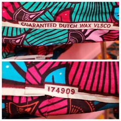 Retro Handmade African Wax Print Pink and Blue Bubble Fit & Flare Dress