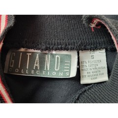 Vintage Gitano Earth Survival 90s Mock Neck Patchwork Top Black Long Sleeve S