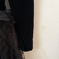Vintage 1980s Wayne Clark Aline Marelle Black Velvet Lace Ball Gown Formal Sz 10