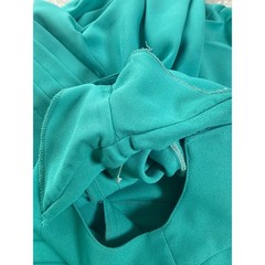 Vintage California Girl Petrina Aberle Teal Pleated Midi Dress 12 80s Modest