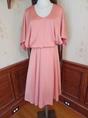 Vintage 1970s Patty O’Neill Peach Romantic Boho Flowy Disco Goddess Dress