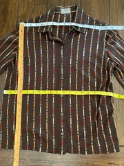 Vintage Celine Paris Chain Link 100% Cotton Button Down Blouse FR44 – US12