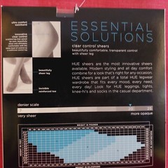Vintage Pantyhose HUE ESSENTIAL SOLUTIONS Color Almost Black Size 2 BONT1