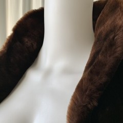 Vintage 50s Hudson’s Genuine Mouton Shearling Fur Coat Jacket Brown Womens