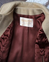 Vintage Pendleton Ladies Cape Coat Virgin Wool Tan – 1960s – Size 12 – Large